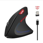 Souris sans fil ergonomique verticale sans fil Mouse verticale Laser ergonomique Avec Nouveau Emballage, Noir