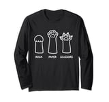 Rock Paper Scissors Hand Game Cute Paw Funny Cat Long Sleeve T-Shirt