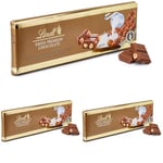 Lindt Swiss Milk Chocolate and Crunchy Hazelnut Gold Bar 300 g (Pack of 3)