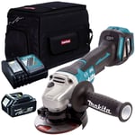 Makita DGA467Z 18V Brushless 115mm Angle Grinder 1 x 5.0Ah Battery Charger & Bag