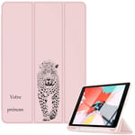 Housse Ipad Mini 6 Rose Avec Motif Leopard Personnalisee