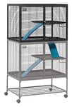 MidWest Deluxe Ferret Nation Add-On Unit Small Animal Cage Compatible with Critter Nation Models 161 & 162, Assembled Dimensions are 91.44L x63.5W x 63.5H Centimeters, Gray Quartz, Model 183