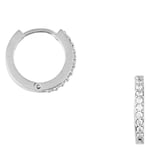 Orelia Mini Pave Huggie Hoop Earrings Silver