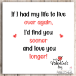 Love You Longer Poem Valentines Day Card for Husband Wife Boyfriend Girlfriend