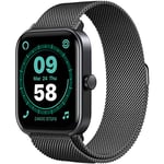 SMARTY2.0 - Smartwatch SW038D - Noir - Assistant Vocal Alexa intégré, Appels Bluetooth, 14 Modes Sportifs, Écran de 1,8" - Bracelet en métal, Noir, Standard, Moderne