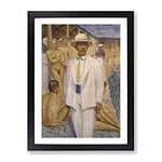 Eugene Jansson Man In A Panama Hat Classic Painting Framed Wall Art Print, Ready to Hang Picture for Living Room Bedroom Home Office Décor, Black A2 (64 x 46 cm)