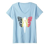 Womens Belgian Girl Roots Belgium Flag Pride Womens Butterfly V-Neck T-Shirt