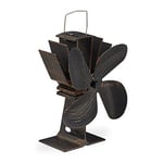 Relaxdays Ventilateur Ouvert sans Courant, sans Bruit, cheminée et Fours, la Chaleur, 4 Lames, pour cheminée, Bronze