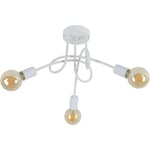 Plafonnier Moderne, Luminaire Plafonnier E27 Industrielle en Fer Forgé, 3 Lampes de Suspension Salon Cuisine Salle à Manger, Diamètre 55cm (Ampoule