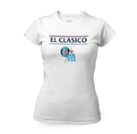 T-Shirt Femme Col Rond El Clasico Paris Marseille Sport Foot Ballon