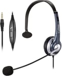 Casque D'Ordinateur Avec Microphone Pour Telephone Portable,Pc,Ordinateur Portable,Tablette,Casque De Telephone Portable De 3.5Mm Pour Iphone,Samsung,Skype,Webinar,Bureau,Entreprise