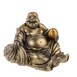 lachineuse - Statuette Bouddha Rieur Assis - Statue Bouddha 10 cm Coloris Bronze - Décoration Feng Shui - Objet Déco Zen Chinoise pour Intérieur, Salon, Bureau - Idée Cadeau Chine Asie Porte Bonheur