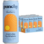 Punchy Drinks - Blueberry - Everyday Hydration, Essential Electrolytes, Minerals, Vitamins, Real Fruit, Supports Immunity, Caffeine Free, Aids Muscle Function, Low Calorie - 12 x 330ml