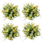 Ljusmanschetter 4-pack för kronljus med gula och vita blommor