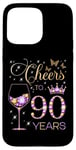 Coque pour iPhone 15 Pro Max Cheers to 90 Years Old 90th Birthday Party Women 90th Birthday Party