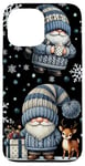 iPhone 13 Pro Max Blue Christmas Gnome For Xmas Holidays With Baby Reindeer Case