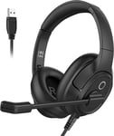 EKSA H2 USB Headset with Microphone for PC Laptop, Computer Headsets with Noise