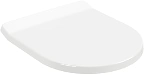 Abattant de WC Architectura Villeroy & Boch SlimSeat, avec abaissement automatique, abattant de toilettes amovible en Duroplast incassable, pièce de rechange originale, forme en D, blanc, brillant