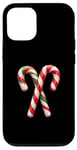 Coque pour iPhone 12/12 Pro Canne à sucre de Noël classique festive, motif bonbon