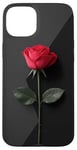 Coque pour iPhone 15 Plus Rose Minimalisme Géométrique Art Floral