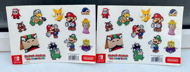 NINTENDO SWITCH PAPER MARIO THE ORIGAMI KING STICKER SHEETS X2 RARE PROMO *NEW*