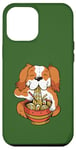 Coque pour iPhone 12 Pro Max Chien mignon mangeant des nouilles ramen