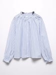 Mango Kids' Pamela Stripe Blouse, Medium Blue