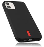 mumbi Case Compatible with iPhone 12 Mini Mobile Phone Case, Black with Red Stripes, 5.4 Inches