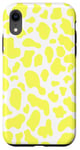 iPhone XR yellow cow print pattern - Heart yellow Cow Pattern women Case