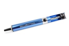 GALLUNoptimal Pompe à dessouder professionnelle avec boîtier en métal bleu avec pointe en téflon ESD et haute puissance d'aspiration