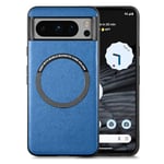 Galful Coque Google Pixel 7A Compatible avec MagSafe,Pixel 7A Étui de Protection en PU Cuir et TPU Antichoc Housse Coque Fine Premium Mate Antichoc Housse-Bleu