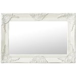 Doc&et² - Miroir mural style baroque 60x40 cm Blanc - The Living Store - Blanc