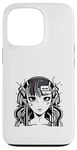 Coque pour iPhone 13 Pro Cyber Manga Girl dans un style de bande dessinée futuriste