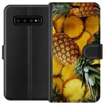 Samsung Galaxy S10 Sort Lommebokdeksel Ananas