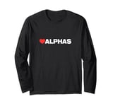 Alphas Love, Heart Design Loved by Anyone who Likes Alphas Long Sleeve T-Shirt