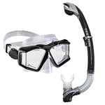 US.Divers Combo SIDEVIEW | Kit de Plongée | Masque et Tuba| Adulte | Protection UV | Verres Anti-buée | Tuba avec Purge| Snorkeling |Vision Panaramique à 180°| Homme et Femme |Silicone