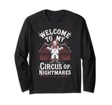 Terrifying Clown Face Killer Clown Costume Horror Vibes Long Sleeve T-Shirt