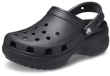 Crocs Women's Classic Platform Clog W Clogs, Black, 8 UK