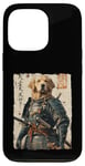 Coque pour iPhone 13 Pro Samurai Dog Warrior Japanese Ukiyo-e Œuvre d'art Chien Samouraï