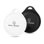 QING CAOQING Air Tags 2 Pack with Find My App(iOS ONLY), Air Tag Item Finders for Keys, Luggage, Suitcases, Bags, 2 Keyrings Included (Not for Android)