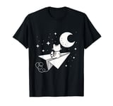 Cat Fly Me to the Moon Paper Plane Moon Cute T-Shirt