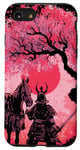 Coque pour iPhone SE (2020) / 7 / 8 Guerrier samouraï japonais avec cheval, cerisier en fleurs