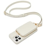 ZVE Étui Portefeuille à bandoulière pour iPhone 13 Pro Max avec Fermeture éclair et Porte-Cartes Anti-RFID, dragonne, Cadeau pour Femme, pour iPhone 13 Pro Max (6,7", 2021) - Beige