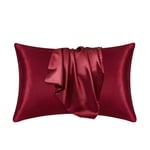 2pcs Soft Silk Pillowcase Satin Pillow Cases Cushion Covers Bed Bedding Decor