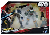 Star Wars Hero Mashers Boba Fett Han Solo Dx Figurine Hasbro Disney B3828