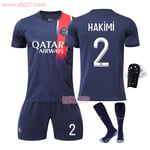 23-24 Paris Saint-Germain hemmatröja 2 Hakimi Ny säsong Senaste Vuxna Barntröja Fotboll 1 Kids 26(140-150cm)