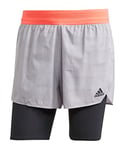 adidas Heat.RDY Shorts for Men, Grey/Black/Rossen, XS