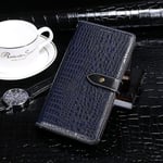 Tummansininen Idewei Crocodile Texture Horisontal Flip Leather Case, Jossa Pidike Ja Korttipaikat Ja Lompakko, Joka On Yhteensopiva Lenovo A6 Note:N Kanssa