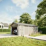 Garage Qualité Premium 21 m²- L378xl648 cm- garage pour auto, moto, vélos, machines de jardinage- Construction en Panneaux lp Smartside - Abri de