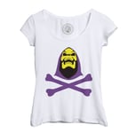 T-Shirt Femme Col Echancré Skeletor Scarry Crane Bones He Man Maitre De L'univers Musclor